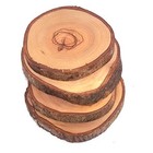 Hand Carved Olive Wood Natural Coaster Set of 4 (About 3.5 Inches Each)