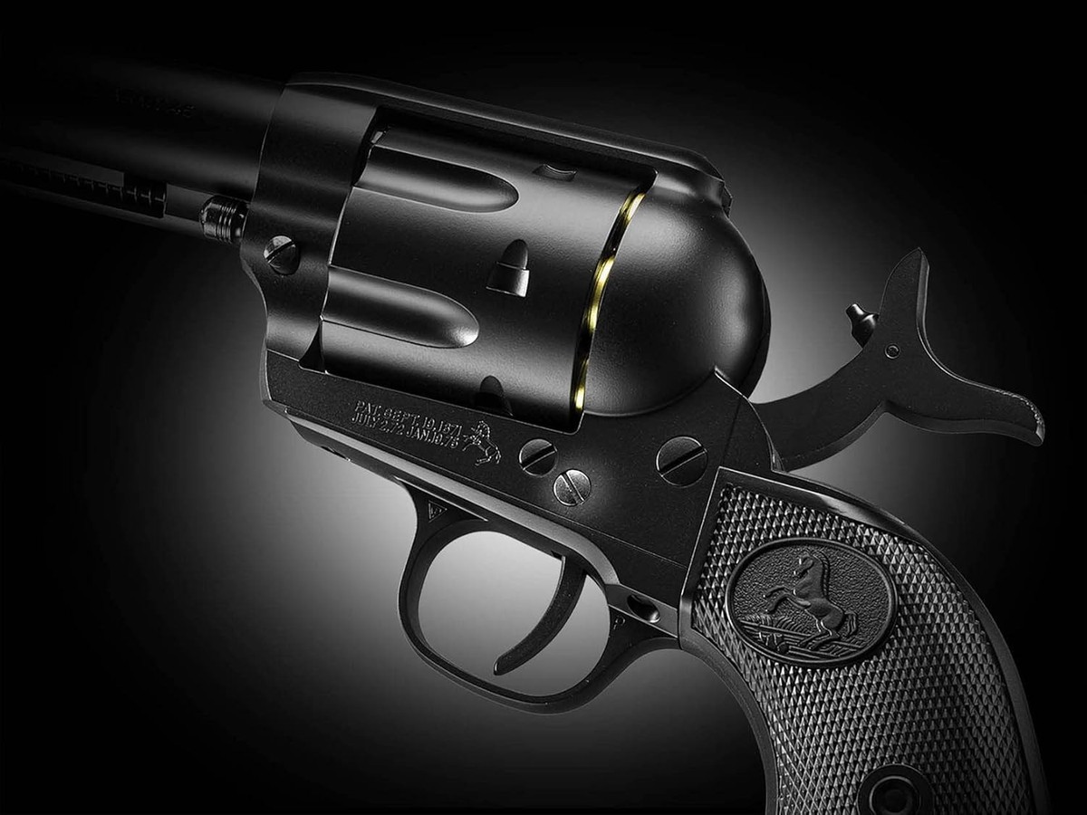 10禁 SAA .45 Artillery ブラックリボルバー美品 Tokyo Marui Air Revolver Pro No.1 SAA .45 Artillery 5.5