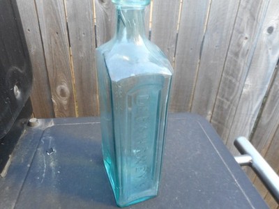 Antique Vintage DR. FAHRNEY'S PANACEA Medicine Bottle 8 3/4'' Aqua