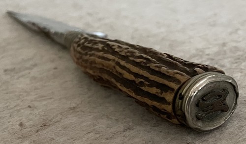 Trachtenmesser Jagdmesser mit Horngriff und Lederschaft - Bild 7 von 10