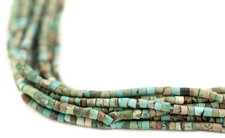Tiny Green Turquoise Heishi Beads 2mm Afghanistan Gemstone 14 Inch Strand