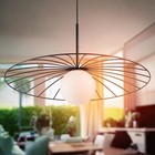 Milky Ray Pendant Light | Frosted Glass & Metal Lamp | Modern Hanging Lamp