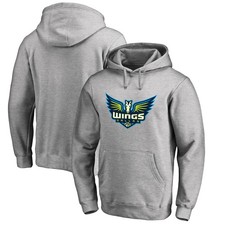 Men's Heathered Gray Dallas Wings Primary Logo Pullover Hoodie