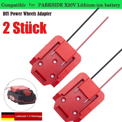 DEMKMILRI 2 Stück Power Wheels DIY Akku-Adapter für Parkside X 20V Akku 14AMG Spielzeug Rt