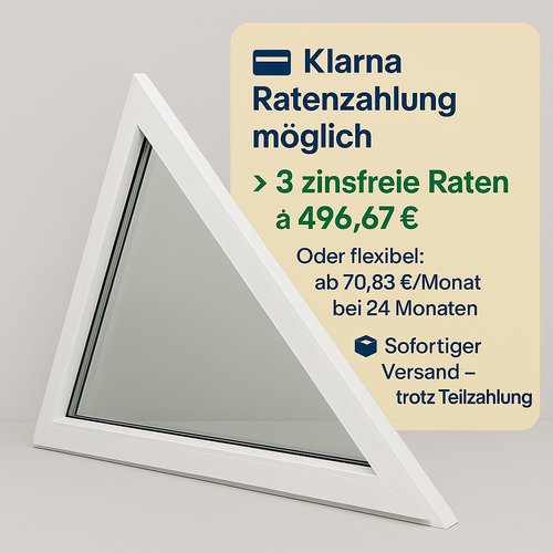 🎉 10 % Rabatt Maßgefertigtes Dreiecksfenster VEKA Kunststoff  2-fach Glas - Bild 4 von 5