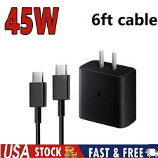 45W Power Adapter 6ft Fast Charger Cable For Samsung Galaxy S21 Plus S20 FE