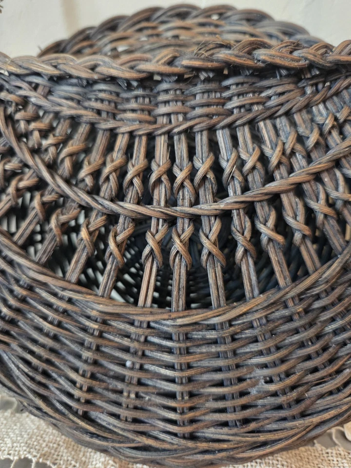 De Colección Colgante Mimbre Ratán Cesta Pared Bolsillo Puerta Colgador Boho Decoración Primitiva Foto 2 de 4