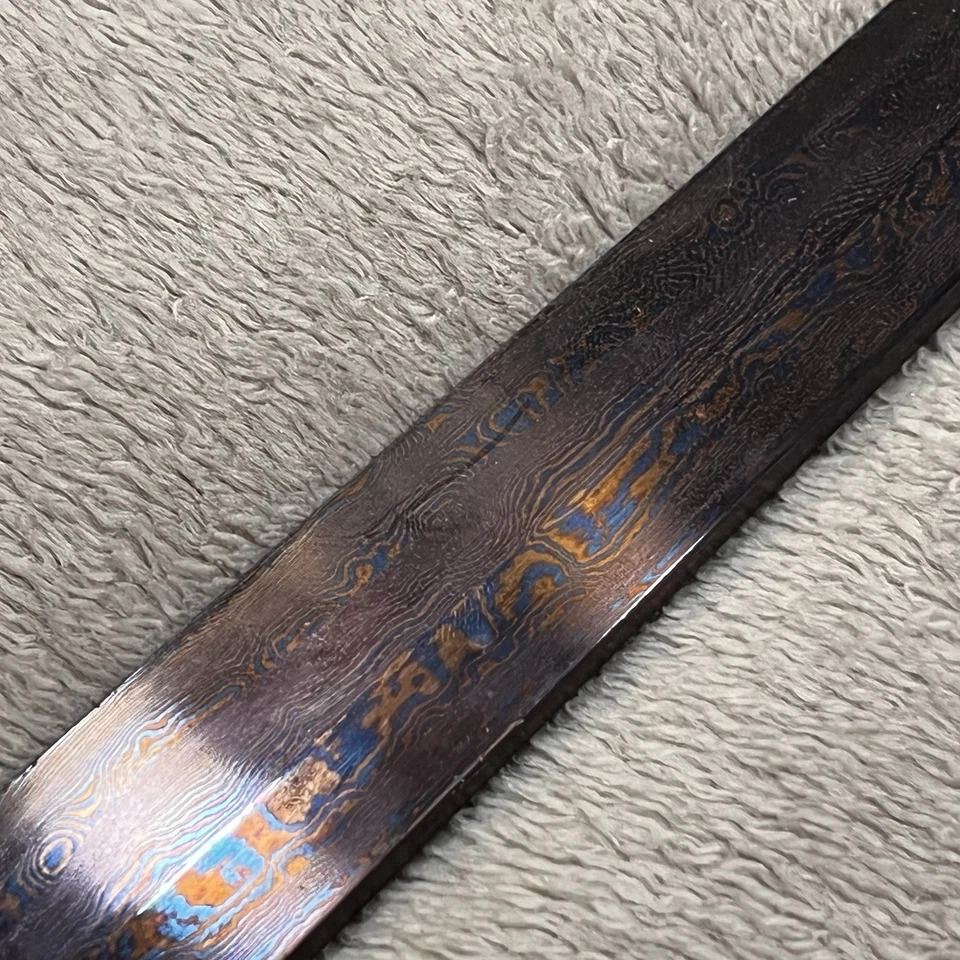 Katana/Tanto decorativa soldada con patrón (Damasco) Foto 3 de 4