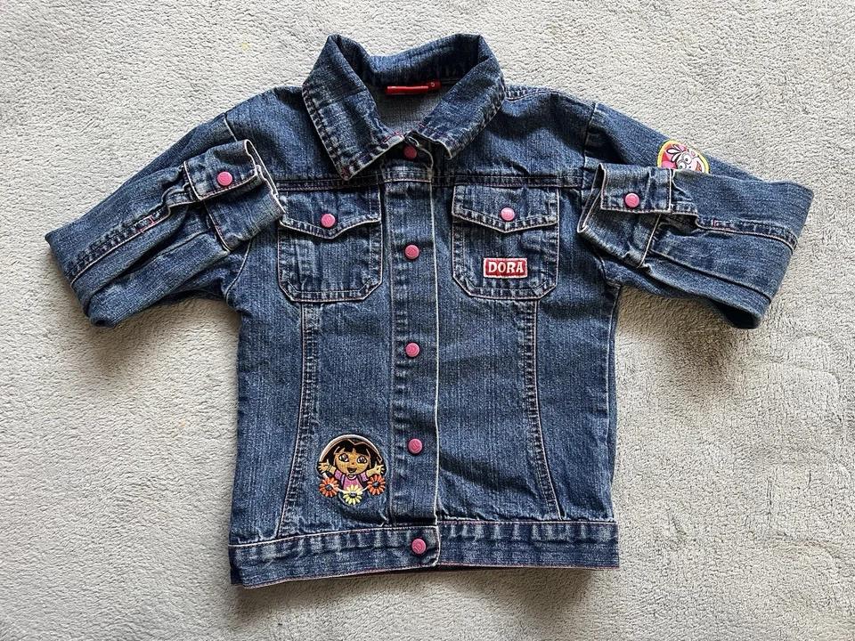 Chaqueta vaquera vintage 2006 Dora la Exploradora para niños con diseño bordado talla 5 Foto 2 de 4