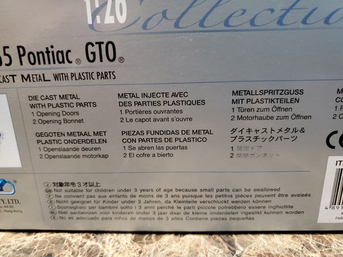 1965 Pontiac GTO Car Gold Hardtop 1:26 Scale WELLY DieCast #22092W - Picture 5 of 9