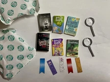 Mini Brands Books Series 1  lot w/books, shelves,magnifying glasses & bookmarks 