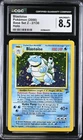 CGC 8.5 NM MINT Blastoise 2/130 Base Set 2 SWIRL Vintage WOTC Holo Rare Pokemon