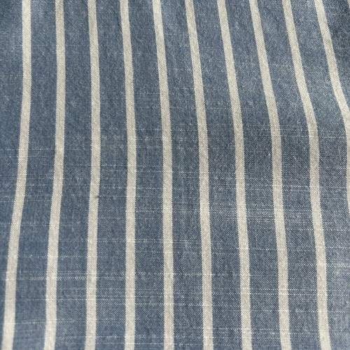 Camisa de playa almuerzo salón Wo azul blanco rayas manga larga abotonada talla grande - Imagen 8 de 8