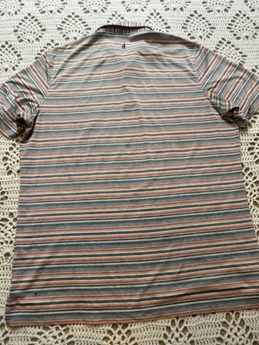 Johnnie O Men's Gully Red & Blue Striped Short Sleeve Polo Shirt - Size XL - Picture 5 of 11