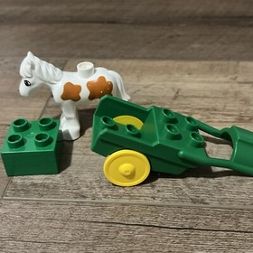 LEGO Duplo Vintage Horse And Green Horse Drawn Cart Carriage for 3093 & 2695