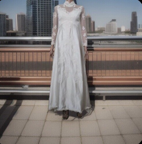 Teeny Priscilla Women Lace Wedding Gown (Missing Size Tag) Check Sz Measurements - Picture 16 of 24