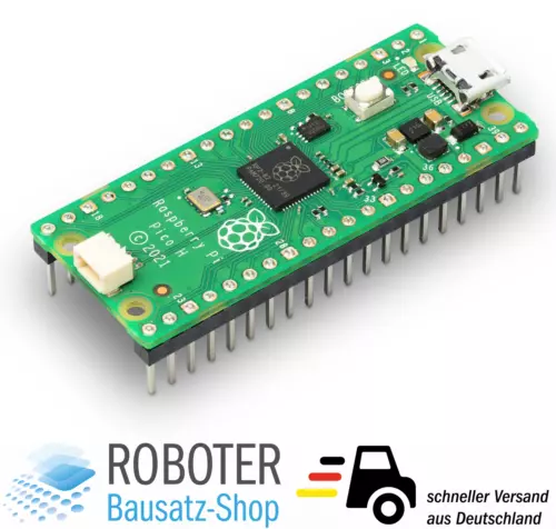 Raspberry Pi Pico RP2040 mit Headern gelötet Microcontroller Board
