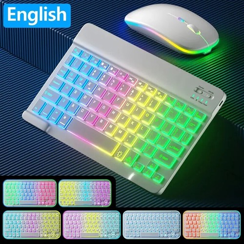 Bluetooth Wireless Keyboard for Tablet Phone with Backlit Rechargeable Keyboard - Picture 13 of 35