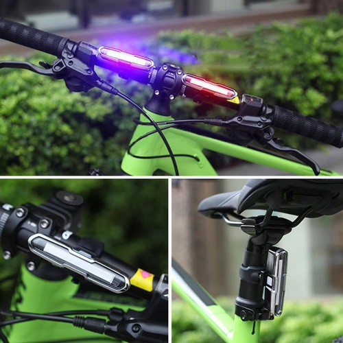 COB LED USB-Rechargeable Bike Tail Light Bicycles MTB Lamp Rear Cycling B8P6 - Afbeelding 12 van 16