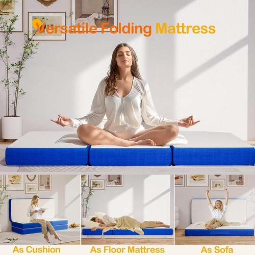 Twin 4" Mattress Strong Support For Guest Room/Yoga/RV/Camping/Travel Mattresses - Picture 5 of 8