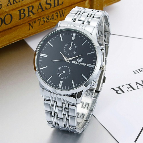 Fashion Military Mens Watches Stainless Steel Two Tone Watch Business Analog UK - Picture 6 of 14