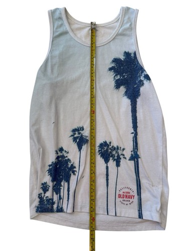 Old Navy California Golden State Of Mind Tank Top Shirt Y2K White Men’s SZ S GUC - Picture 7 of 11