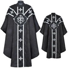 New Black Gothic Vestment, Stole Set Gothic Chasuble, Casula, Casel, Casulla
