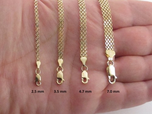 14K Massive Gelbgold Bismark Kette Halskette 16", 18", 20" - 2,5 mm - 7 mm - Bild 1 von 9