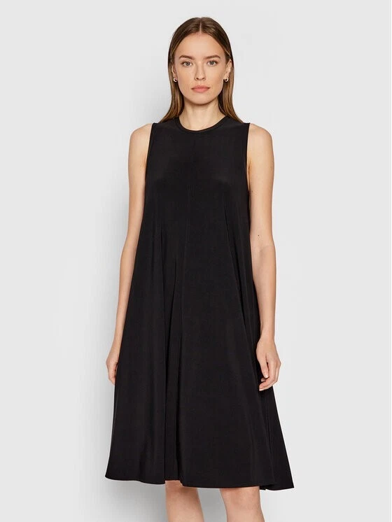 Vestido de día MAX MARA Leisure negro Ribaldo jersey elástico costura central pequeño = 4/6 Foto 3 de 4