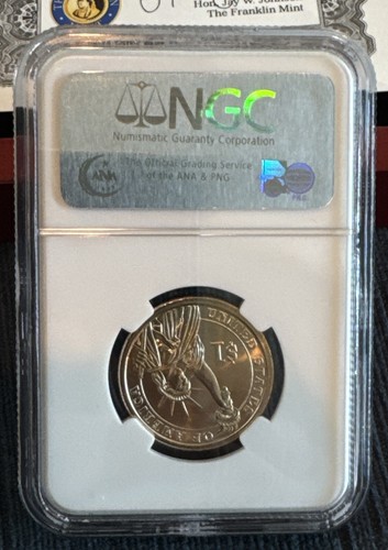 2007 George Washington Presidential Dollar Missing Edge Lettering Error MS65 - Picture 2 of 8