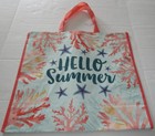 Coastal Tote Bag ~HELLO SUMMER ~ CORAL ~ 19" x 18" x 7"