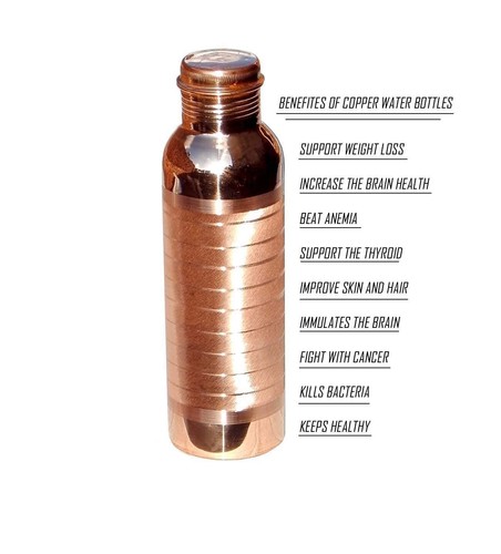 Silver Touch Copper Leak Proof Water Bottle For Home| office| Traveling 32 oz - Picture 2 of 3