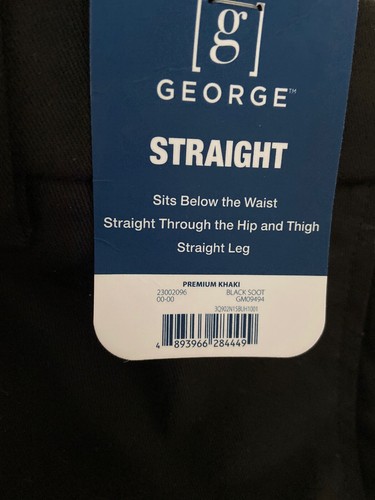NWT George Straight Black Uniform Pants Mens 30x30 Stain & Wrinkle Resistant - Picture 6 of 7