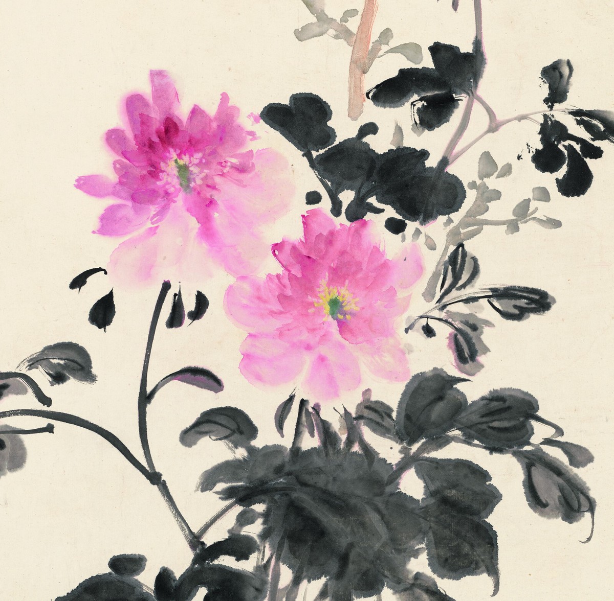 松鳥絵　大型　名家　張大千　 掛け軸 松鳥絵 大型 名家 張大千 掛け軸
