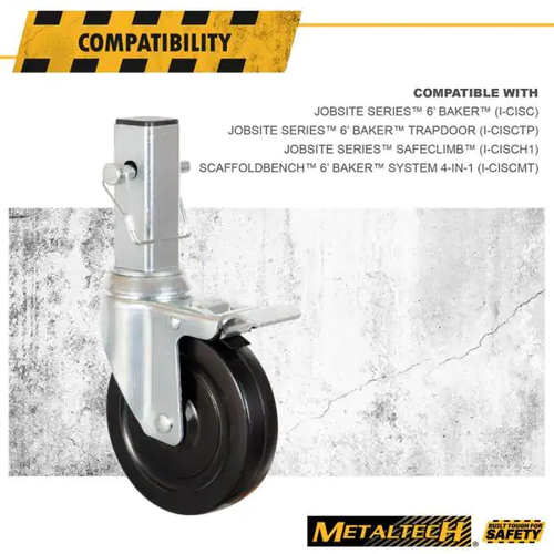 5 inch Caster for Jobsite Series 6 ft. Baker Scaffold 4-Pack Double Locking Part - Picture 5 of 8