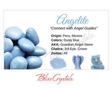 ANGELITE Crystal Information Card, Double sided #HC45
