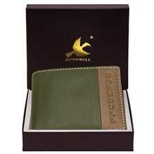 New Premium Quality Bi-fold Leather Wallet RFID Protection Men Green