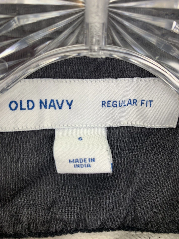 Old Navy Flannel Youth S Regular Fit Blck Cream Check Plaid Button Up Shirt - Image 4 of 4