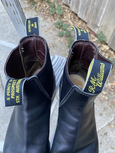 RM WILLIAMS Black Leather Chelsea Boots Leather AU 6 G WF Wide Toe Flat Heel 7US - Picture 6 of 12