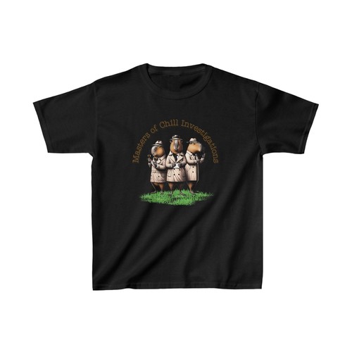 Kids' Capybara Detective Tee: 'Masters of Chill Investigations' Fun Shirt