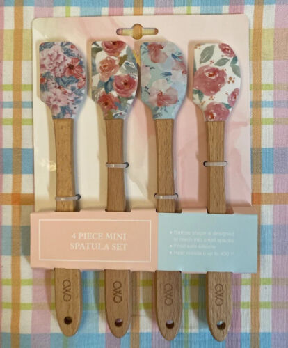 Juego de 4 mini espátulas florales de granja, coloridas flores de primavera mini espátulas - Imagen 3 de 10
