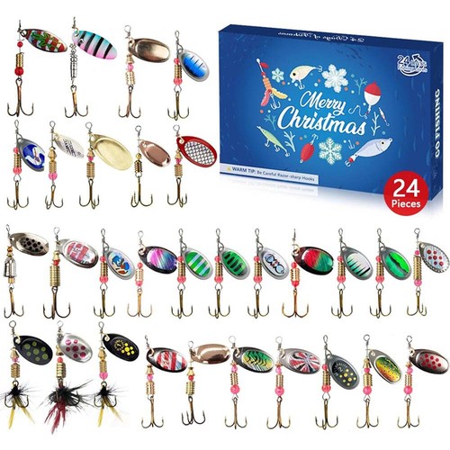 Advent Calendar 2024 Gift 24 Days Count Down Fishing Tackle Lures Set Christmas - Bild 2 von 26