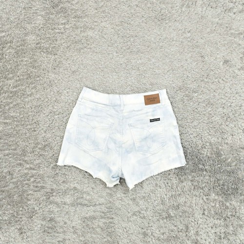 Calvin Klein Women's Size 26 Denim Short Shorts Light Wash High Rise Blue Cotton - Picture 2 of 8