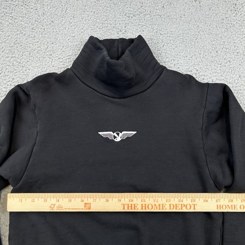 BIGBUNNY Playboy Bunny Aviation Wings High Neck Black Sweatshirt Unisex XS $120 - Picture 9 of 12