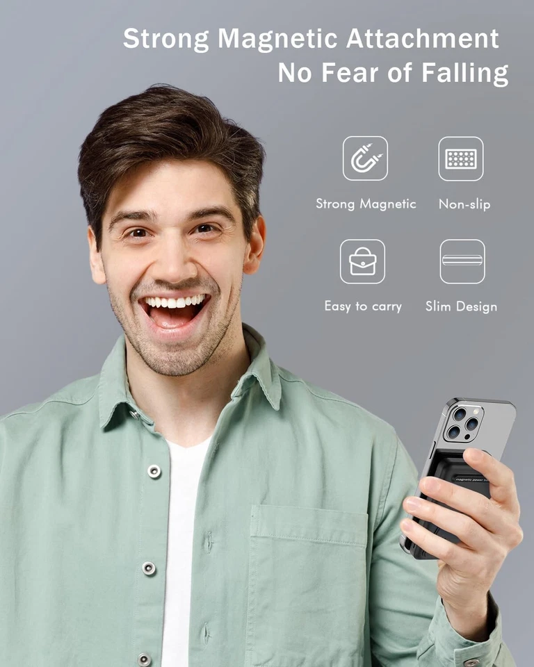 Powerbank für MagSafe 10000mAh Magnet Power Bank Tragbar USB C Ladegerät B685 - Bild 4 von 4