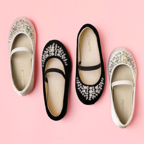 Kids Girls Flat Shoes Casual Mary Jane Shoes Princess Wedding shoes - Picture 30 of 57