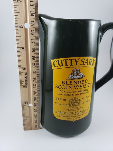 Jarra de agua de whisky escocés Cutty Sark vintage publicidad vajilla E.C. - Imagen 8 de 8