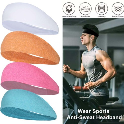 3PCS Headband Stretch Sports Yoga Gym Hair Band Head Wrap Sweatband Women Men - Picture 1 of 24