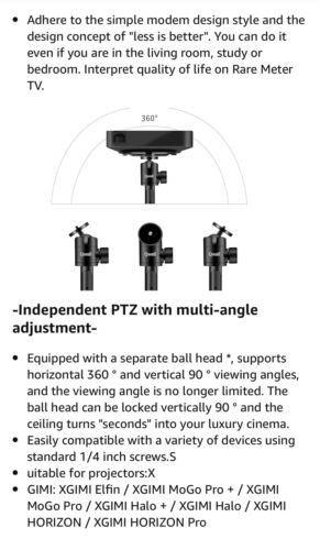 Projector Floor Stand(Black)Tripod Supports Horizon/Horizon - Picture 7 of 12