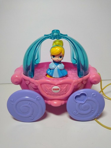 Fisher Price Disney Baby Princess Cinderella Musical Carriage Pull Toy 12-36 Mo - Picture 2 of 11